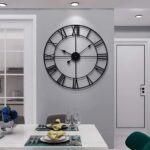 Vintage Large Wall Clocks Round Metal Silent