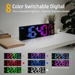 8 Colors Digital Wall Clock