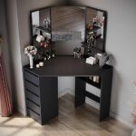 Corner Dressing Table Black Makeup Desk